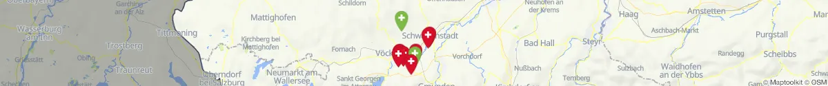 Kartenansicht für Apotheken-Notdienste in der Nähe von Pühret (Vöcklabruck, Oberösterreich)
